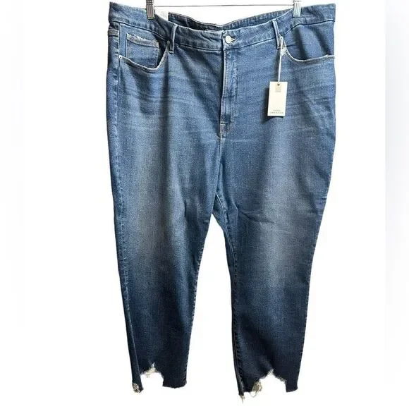NWT Good American Plus Size Blue Jeans Shark Bite Hem - Size 24 - Picture 4 of 8
